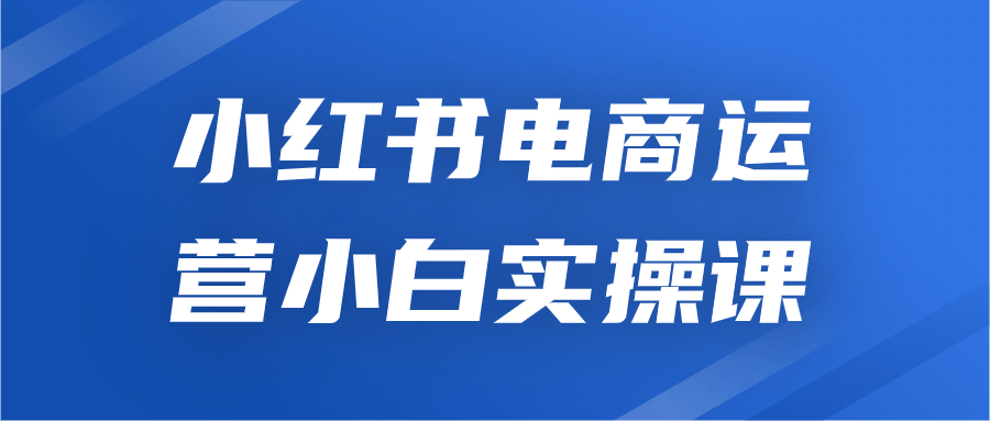 小红书电商运营小白实操课