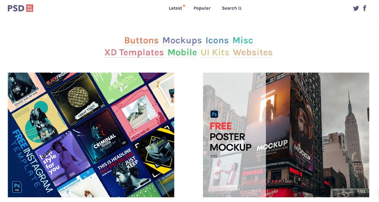 免费psd素材模板的下载网站，素材的种类和数量都非常丰富