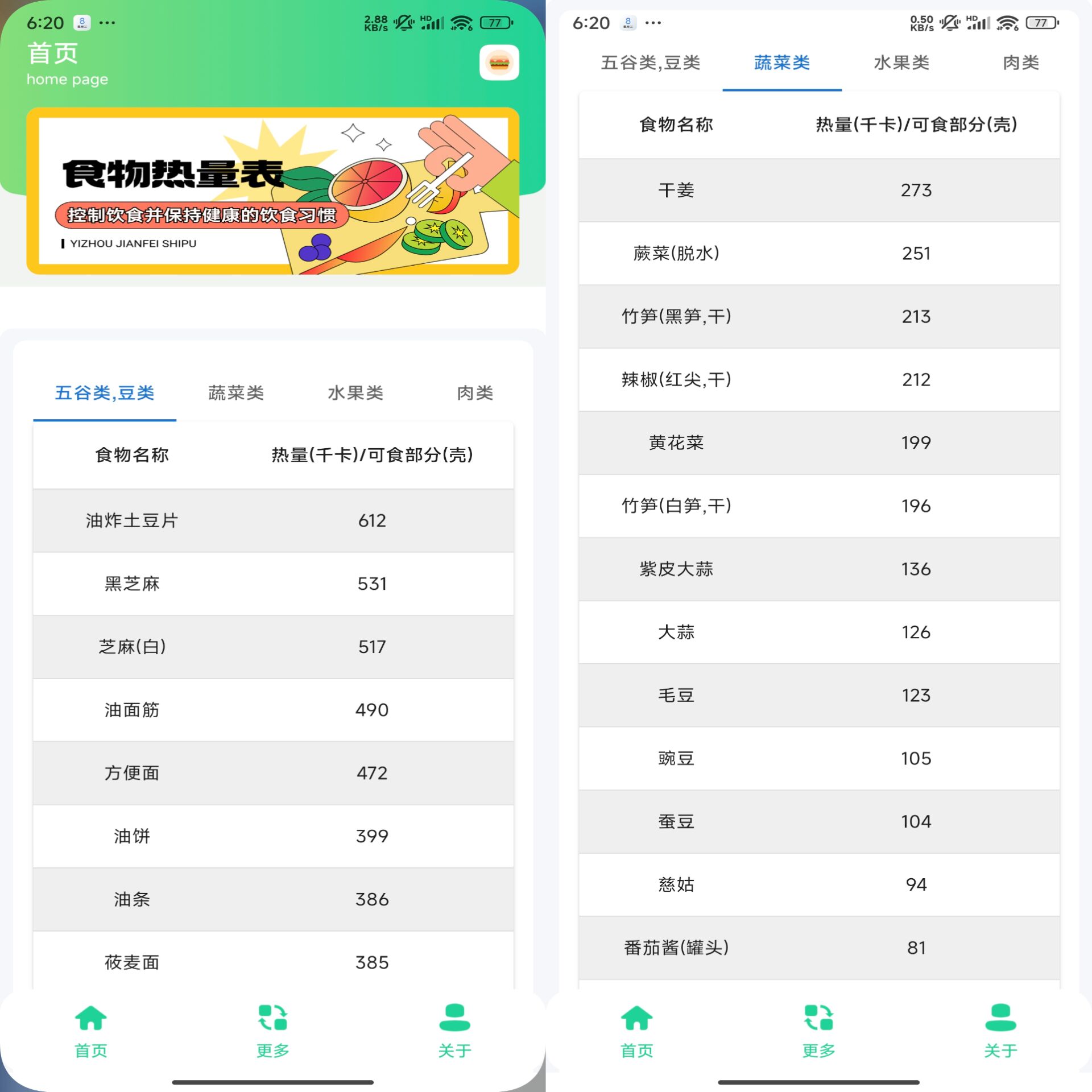 安卓食物热量表APP 减肥人必备神器